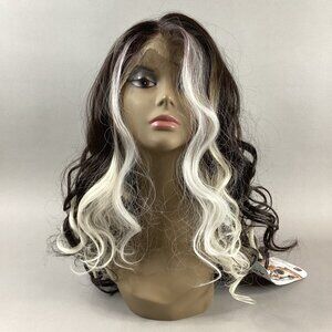 Glueless Domicia Long Wavy #TFLW/Umber Brown Blonde Synthetic Lace Front Wig